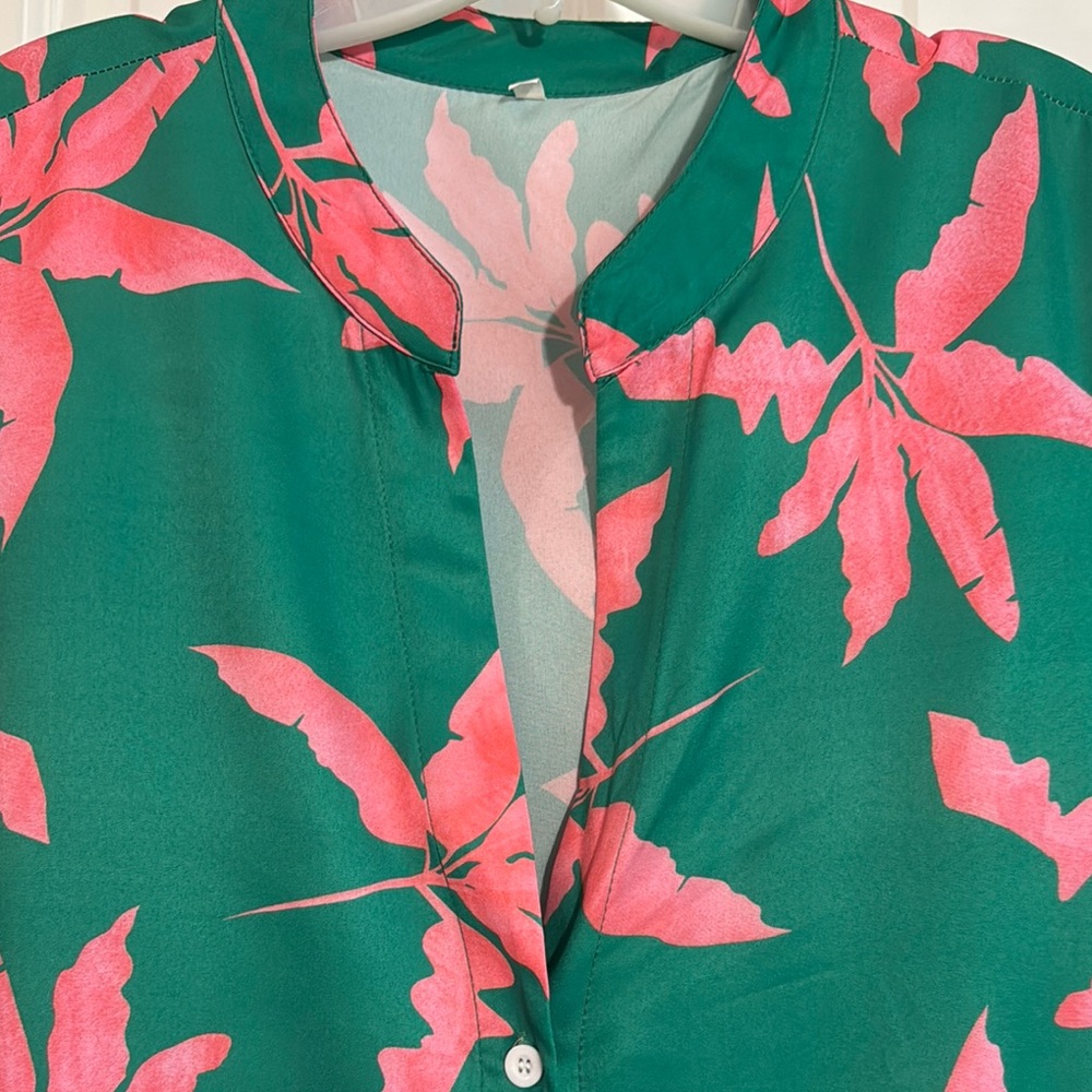 Green and Pink Floral Midi Dress - Picture 5 of 10